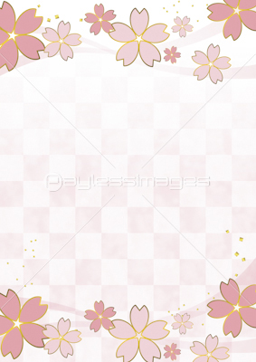 最高の動物画像 新鮮な桜 イラスト 枠 縦