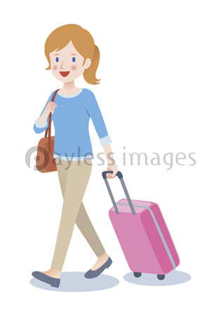 スーツケースと女性 ストックフォトの定額制ペイレスイメージズ