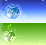 backgrounds with blue and green globe