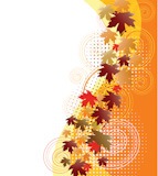 autumn banner with falling leaves
