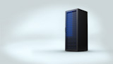 Digitally generated black server tower