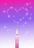 candle heart pink