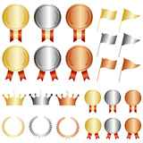 gold silver bronze rank set
