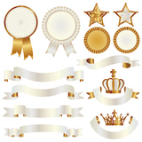 set of ribbon and emblem